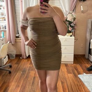 Brown mini dress